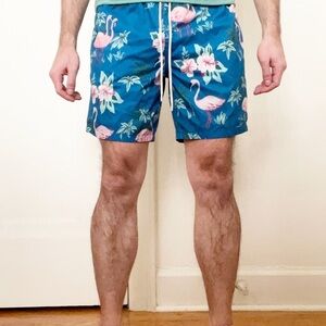 Bonobos 7” Flamingo Print Swim Trunks Men’s Size Medium